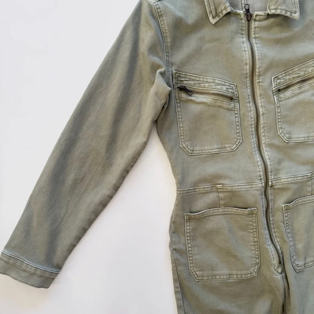 Free People Lennox Stretch Denim Utility Jumpsuit M - Image 6