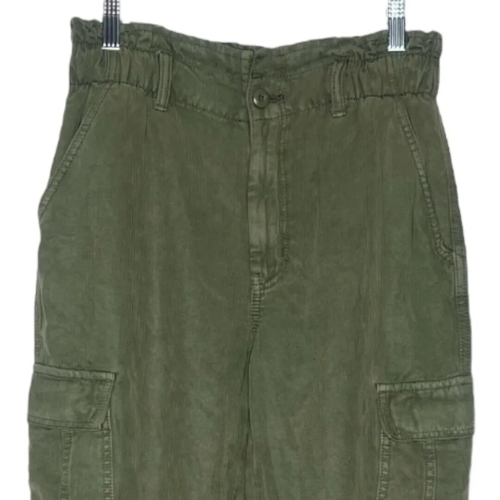 American Eagle Women’s Cargo Pants Army Green‎ Paper Bag Waist Size 6 Short - Image 3