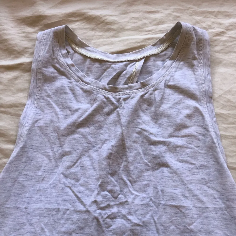 Lululemon All Tied Up Tank Top Open Tie Back Heathered White Heather 6 Small - Image 6