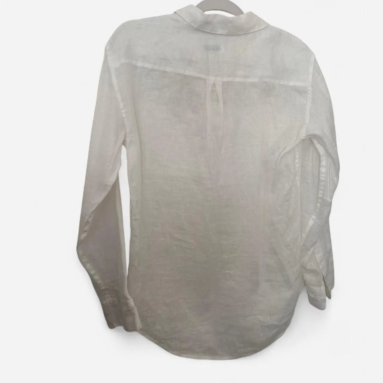 Equipment Knox White Linen Lace-Up Poet Blouse – Effortless Coastal Chic small - Image 5