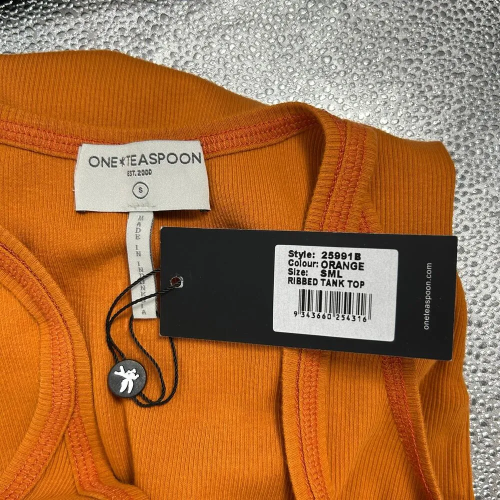NWT One Teaspoon Burnt Orange Ribbed Tank Top Burnt Orange Size S - Image 5