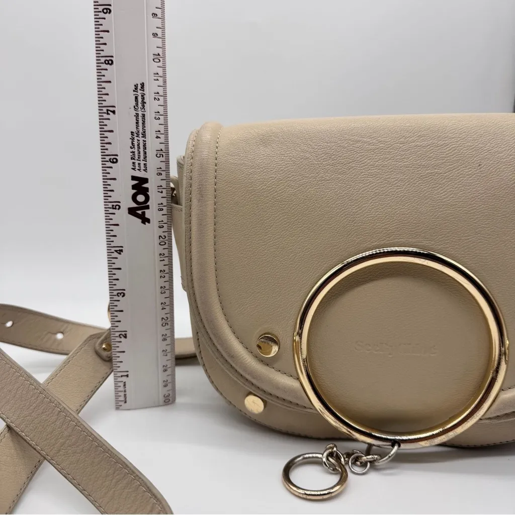 See By Chloe Authentic Mara Crossbody Bag Cream Off White Leather Preowned - Image 4