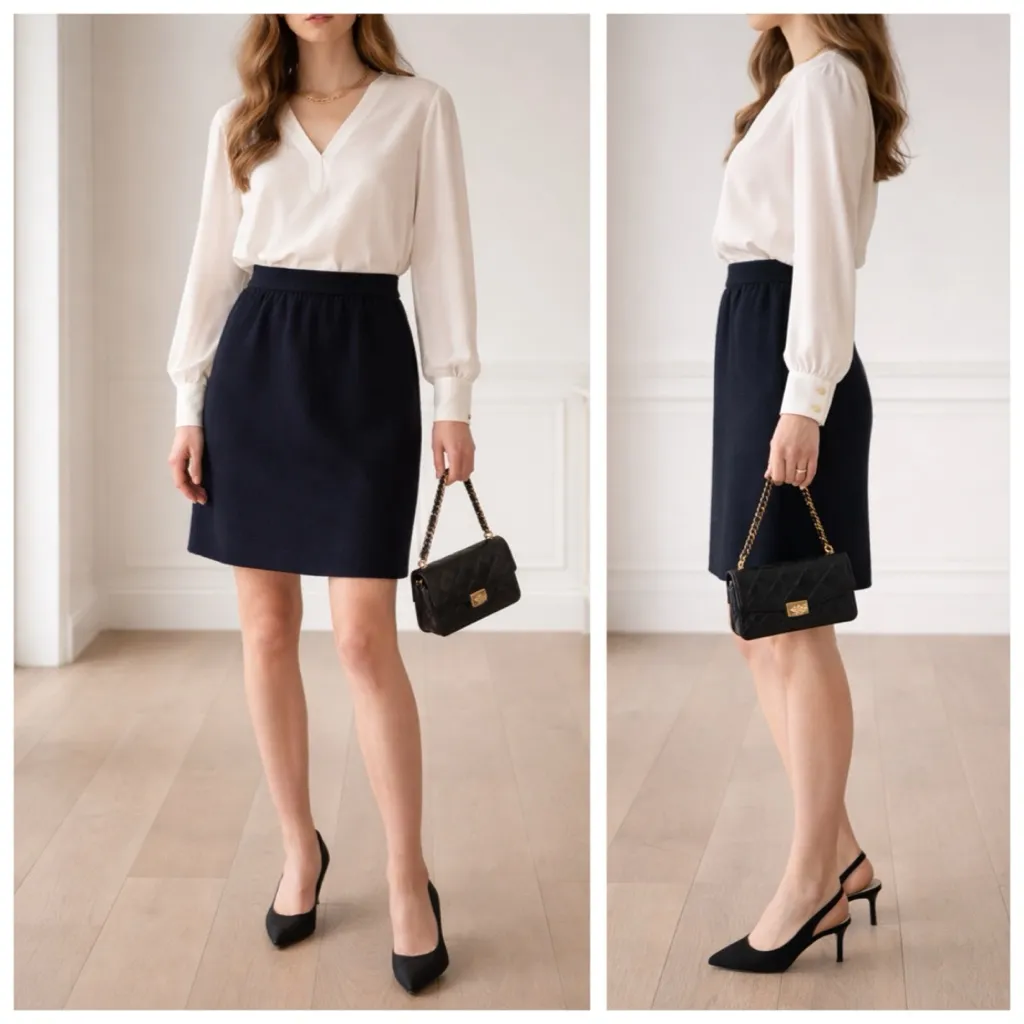 St. John Basics Vintage Classic Santana Knit Black Dress Skirt, sz. 6 - Image 6