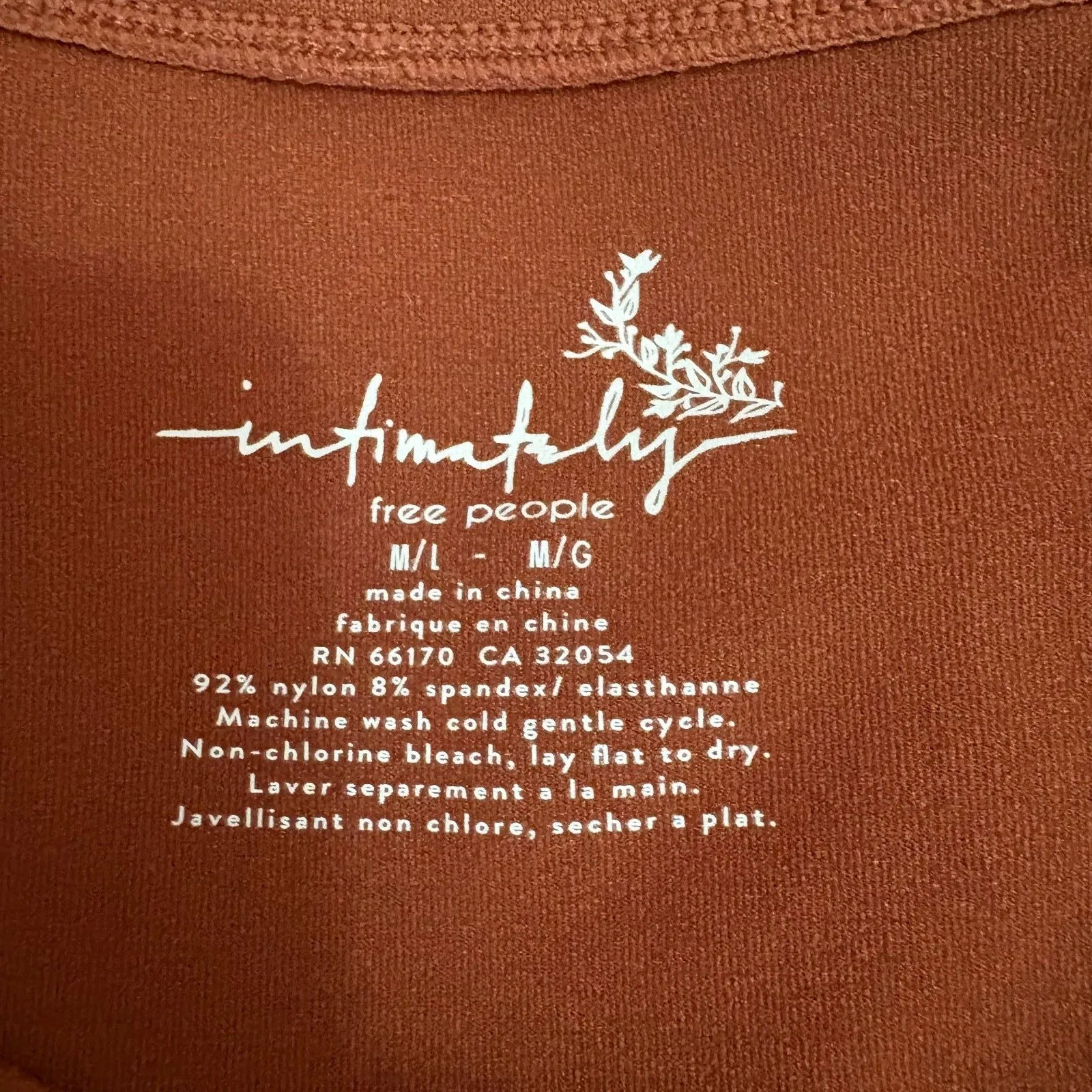 Intimately Free‎ People Seamless Crop Top Long Sleeve Burnt Orange Size M/L - Image 3