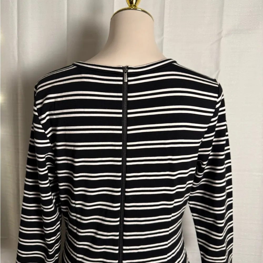 Ann Taylor Black and White Sheath Midi Dress - Image 3