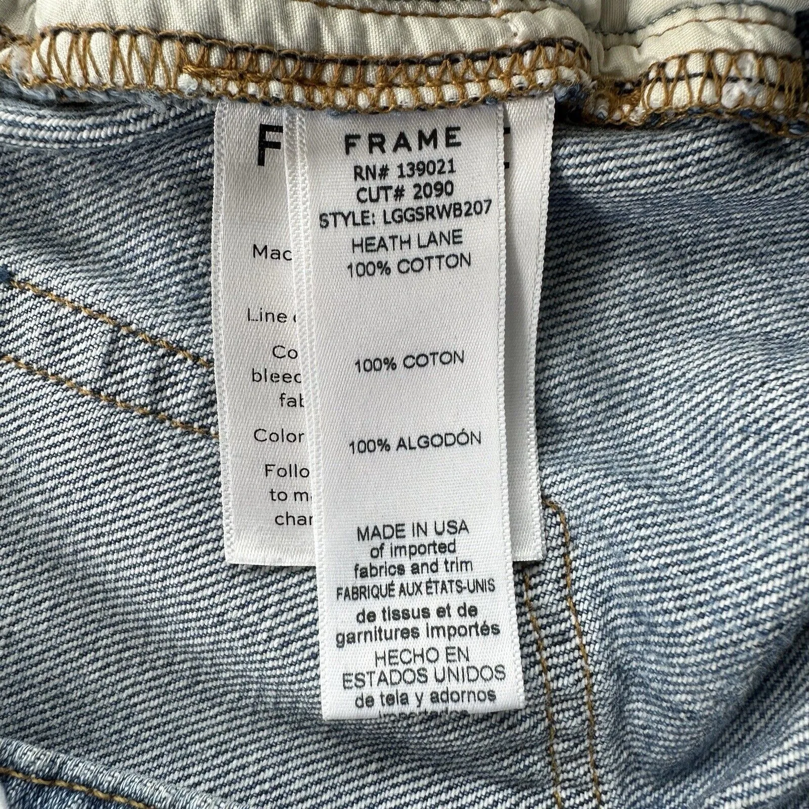 FRAME Le Grand Garcon Cut Off Denim Jean Shorts Size 25 Frayed Blue - Image 7