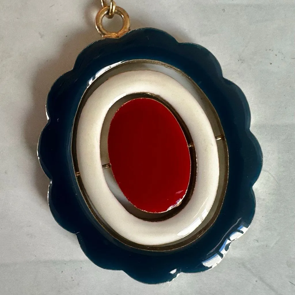 Vintage 1970s MOD Convertible Enamel Pendant Necklace - Image 11