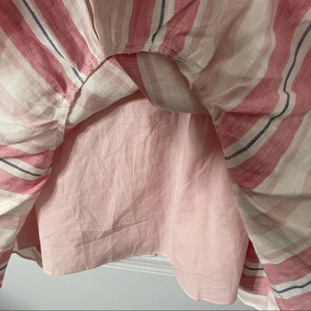 Parker bow linen dany striped fit n flare dress size‎ 6 - Image 7