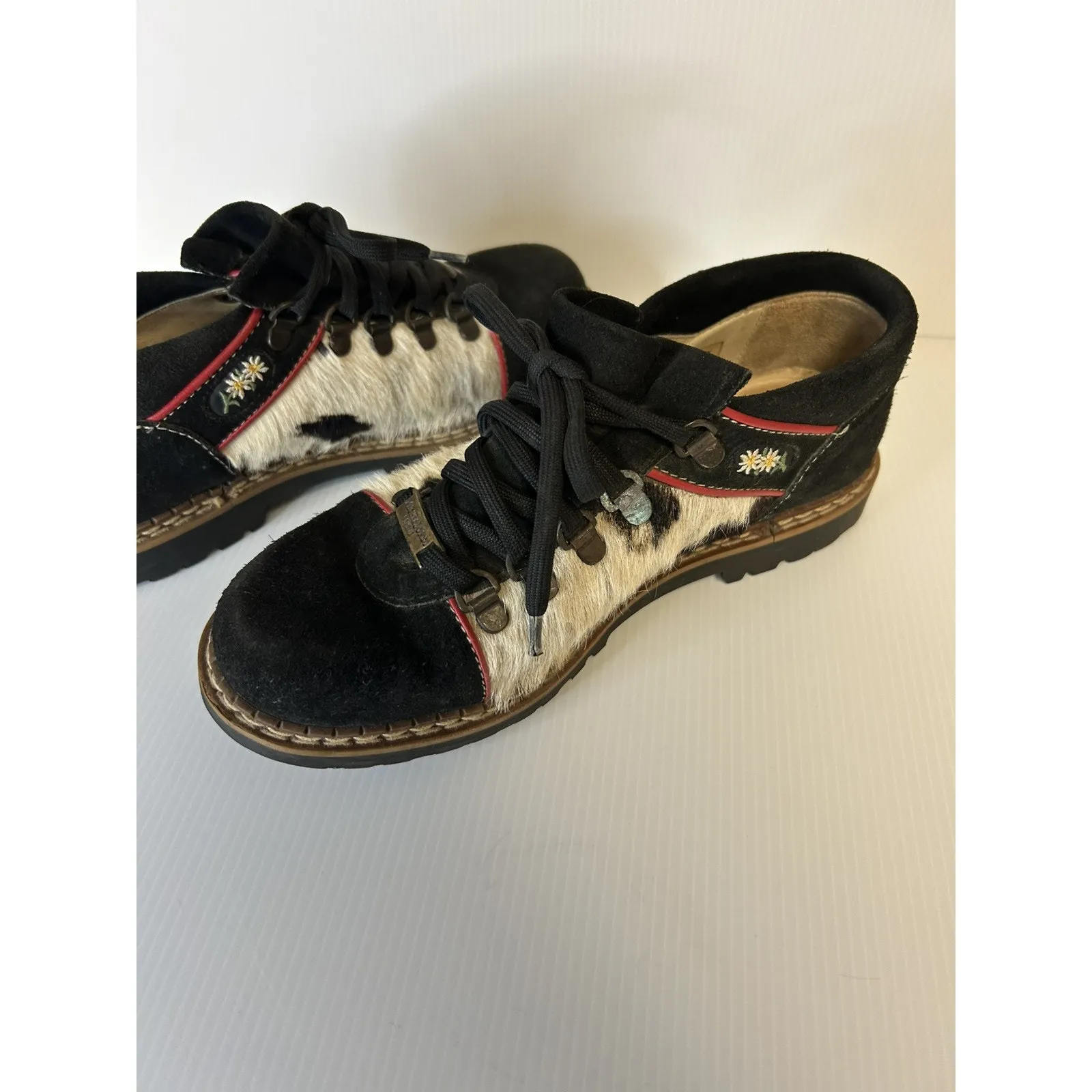 Michel Jordi‎ US 7.5 Made in Switzerland Geneve Suede Shoes Cow Hair Insert - Image 11