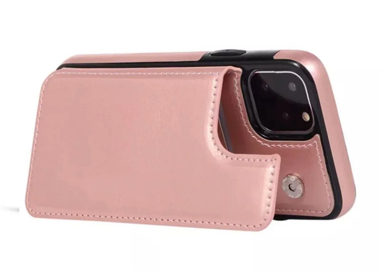iPhone 12Pro Max Fashion Flip Cards Holder Wallet Case Rose Gold - Image 4