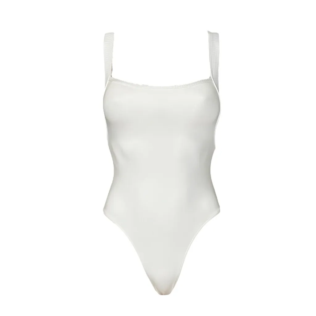 FRANKIES BIKINIS Charlotte One Piece Swim, White, XS - Image 13