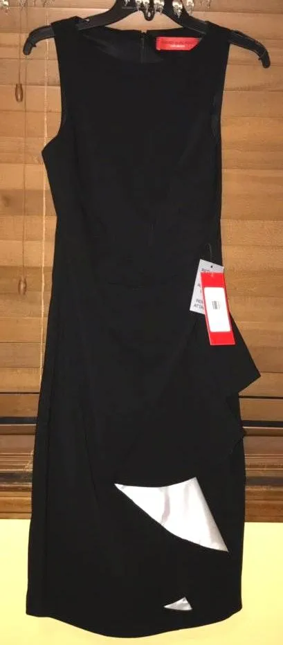 NWT $295  Crepe Ruffle Front Sheath Dress - Image 3