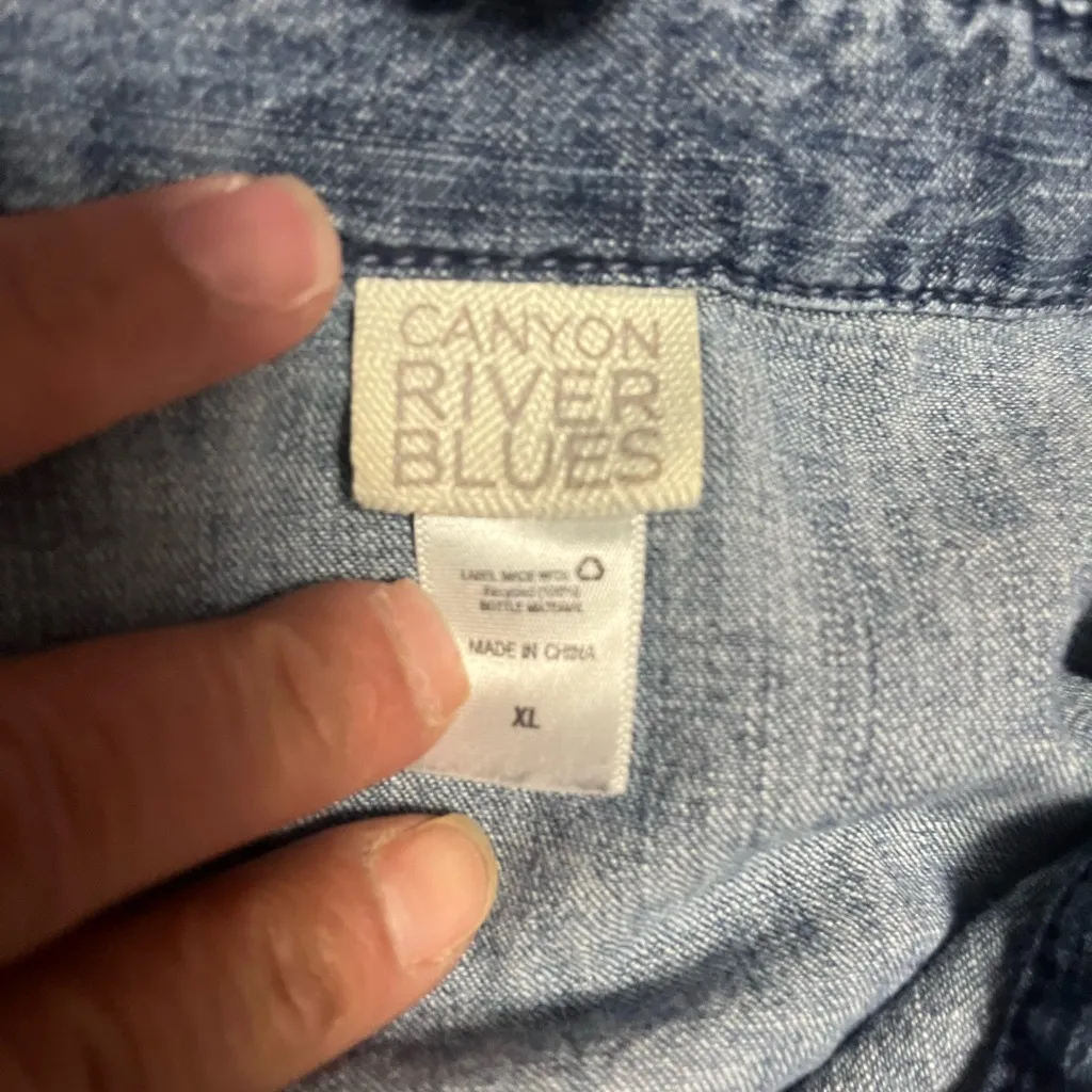 Canyon River Blues Lightweight Denim Button Down Dress XL - Image 3
