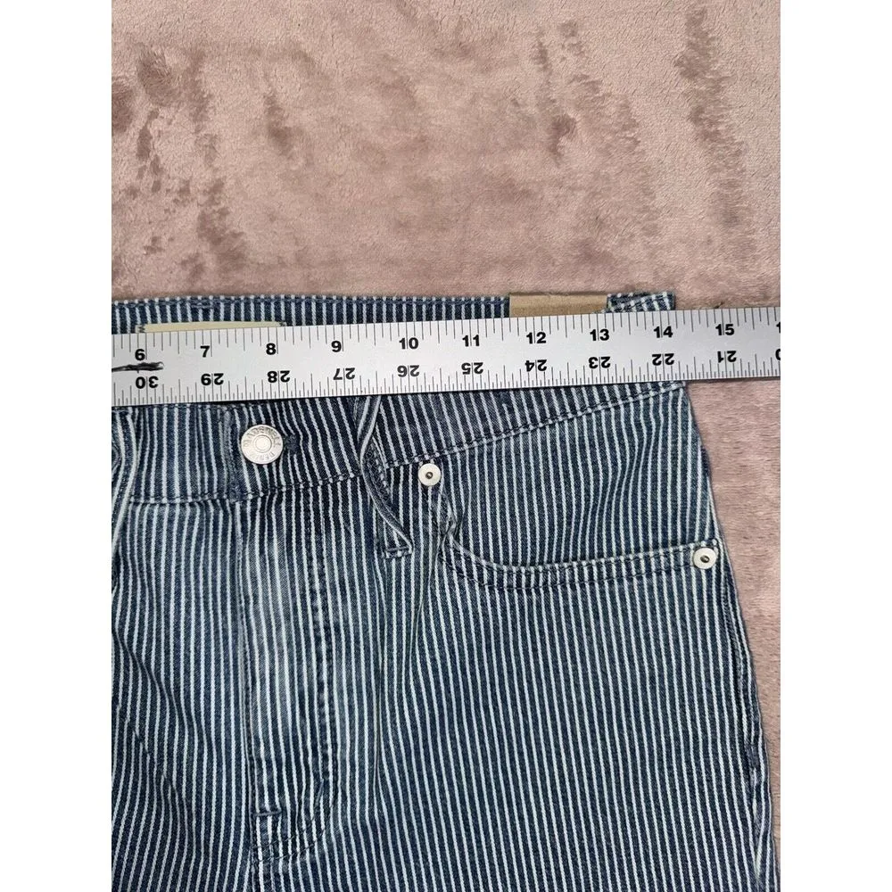 Madewell Womens Skinny Jeans Blue White Mid Rise Striped Size 28‎ NWT - Image 6