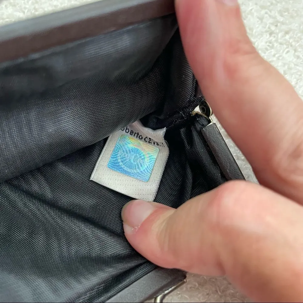 Roberto Cavalli Animal Print Coin Purse Clamshell Opening Kiss Lock Closure - Image 3