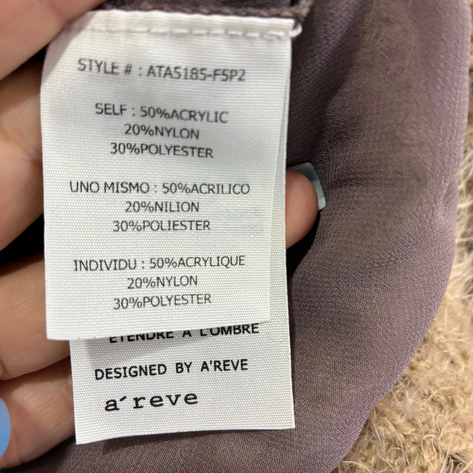 a'reve Womens Small Knit Sweater Tunic Top Brown Pleated Ruffle Hem Long Sleeve - Image 4