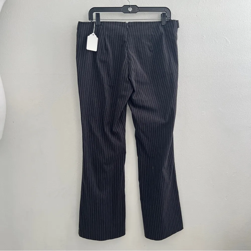 Bisou Bisou Pinstripe Wide leg pants Dark gray and Pink size 12 - Image 6