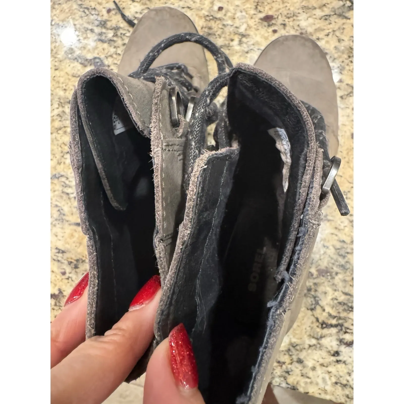 Sorel Women's Phoenix Short Lace Leather Quarry Waterproof Combat Boots Size 6.5 - Image 5