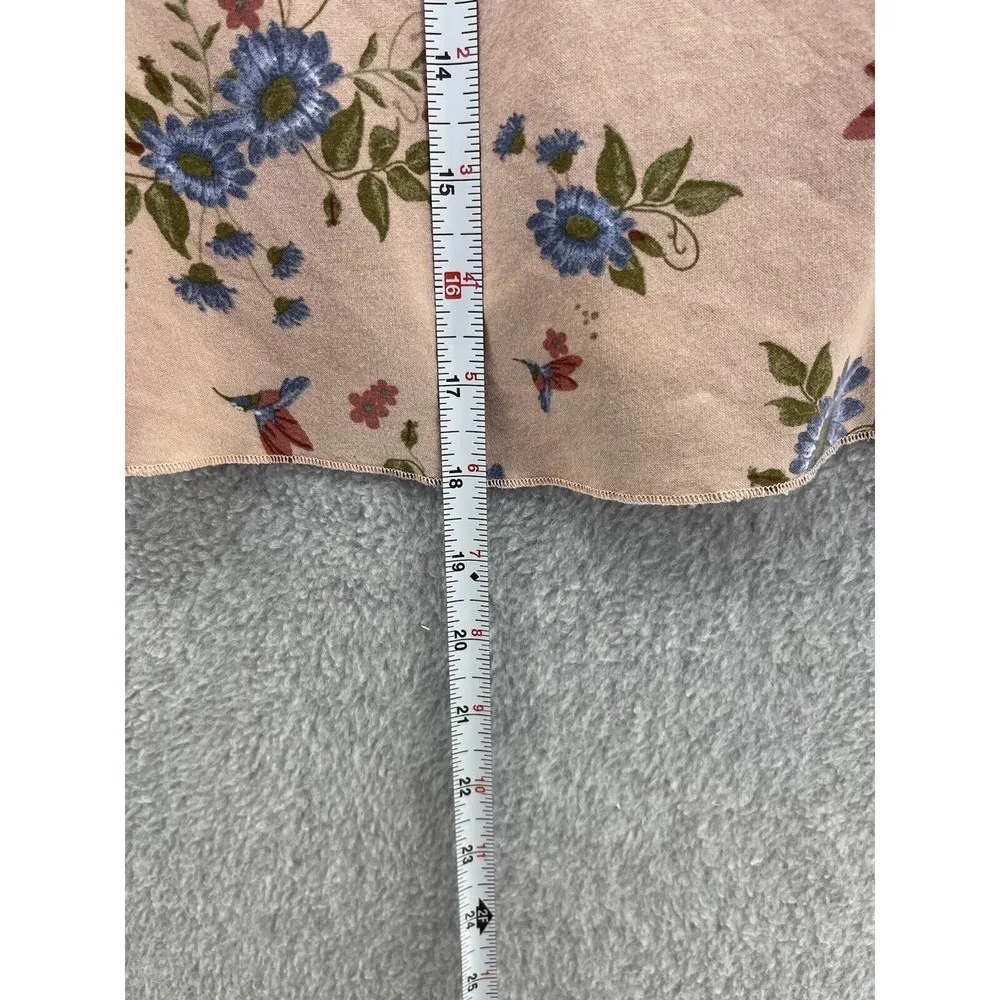 Haute Fox Women's Cold Shoulder Blouse Pink Floral Size 2X Short Sleeve V Neck - Image 4