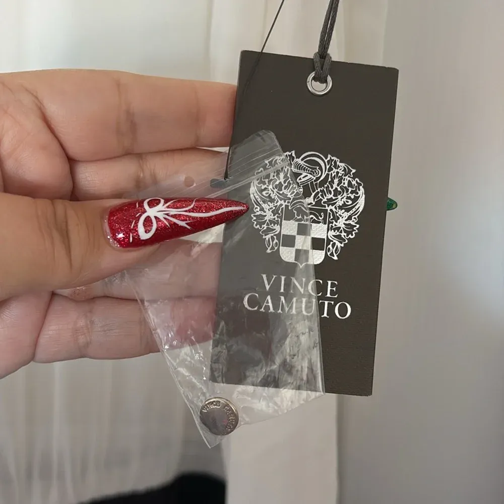 Vince Camuto Black White Holiday Glam Rhinestone Jumpsuit Size M - Image 6