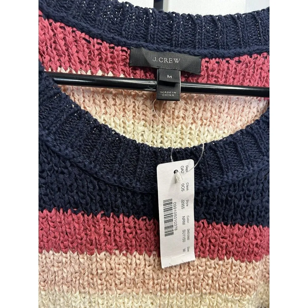 J. Crew Point Sur Women’s Sweater Striped Tank Top Knit Sleeveless‎ Size M New Pink Size M - Image 4