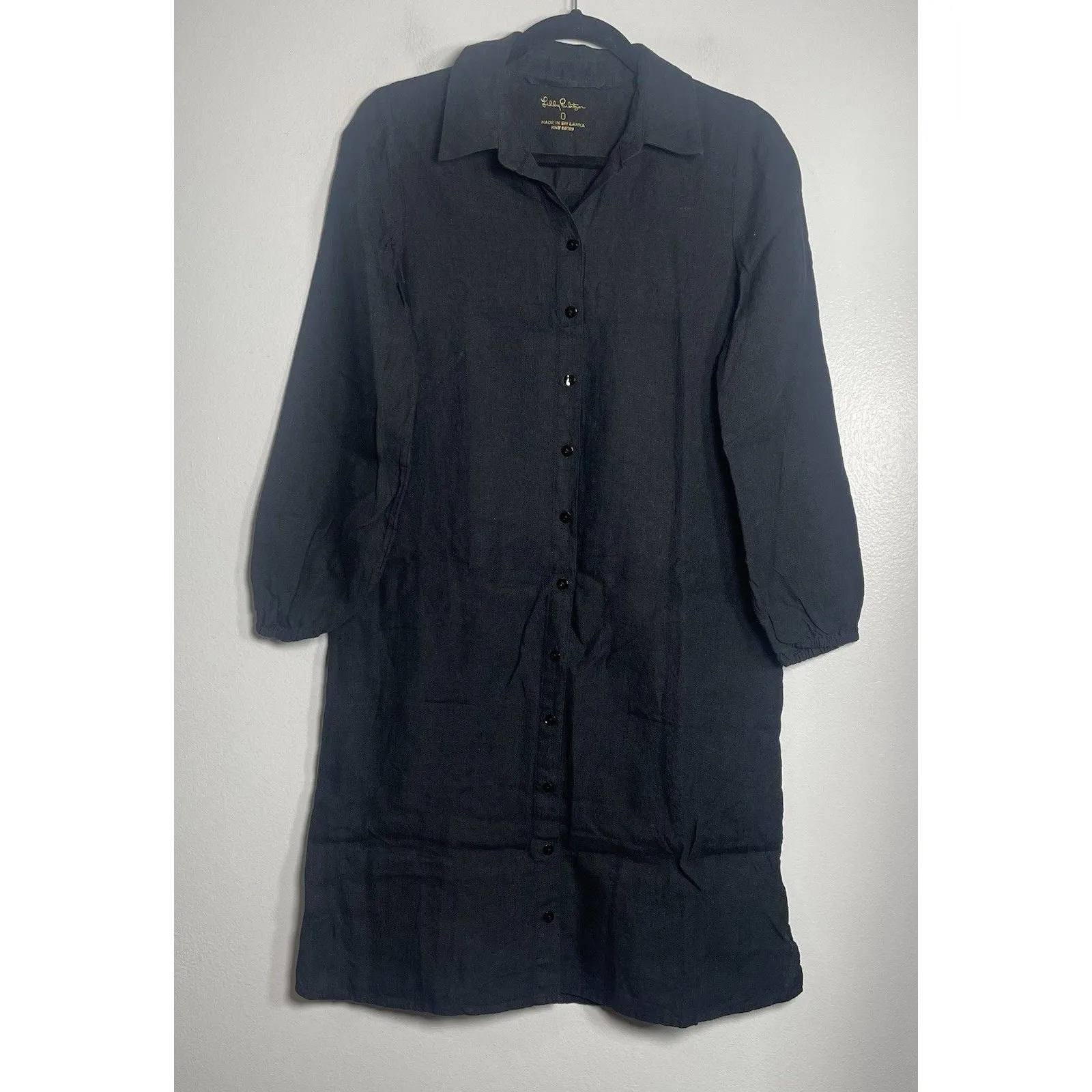 LILLY PULITZER Bethanne Linen Shirt Dress Size 0 Onyx Black NEW No Belt Coastal - Image 2