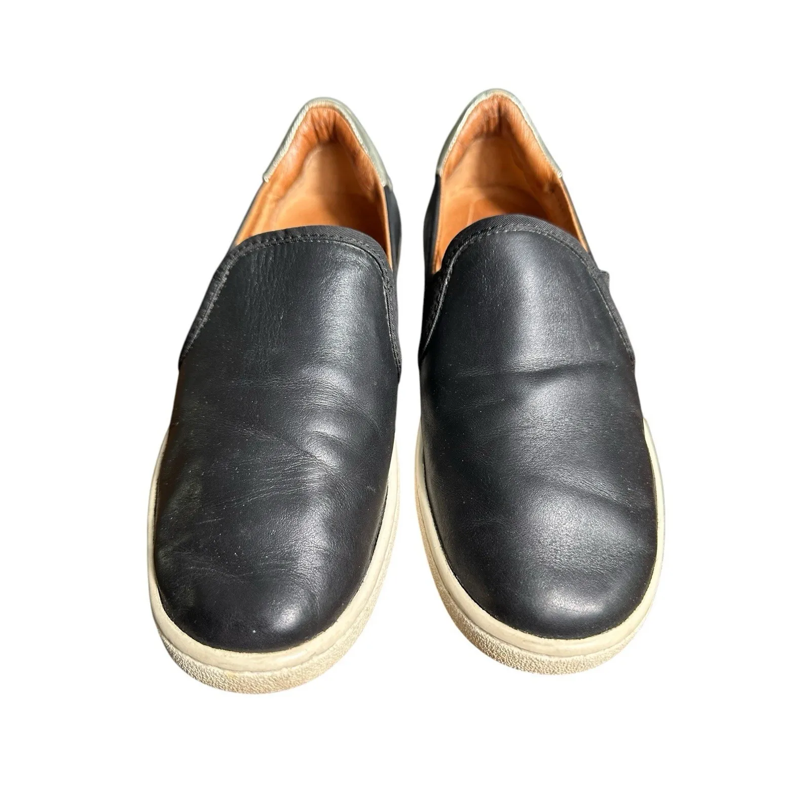 UGG Cas Black Tan Leather Slip-On Flat Sneaker‎ in Black Size 6 Women's #S26-0 - Image 3