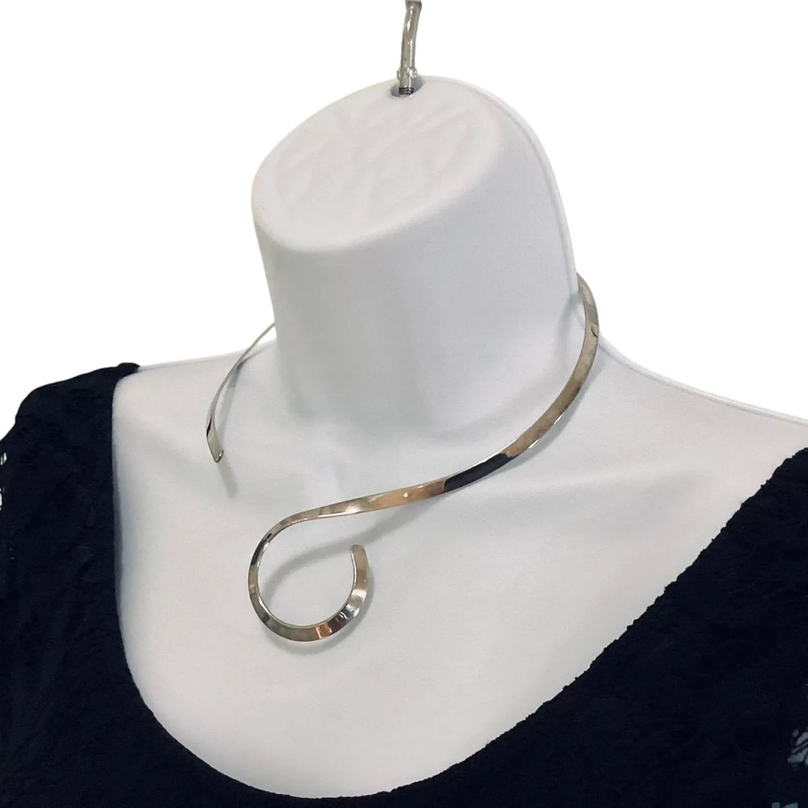 Torque Choker Necklace Silver - Image 2