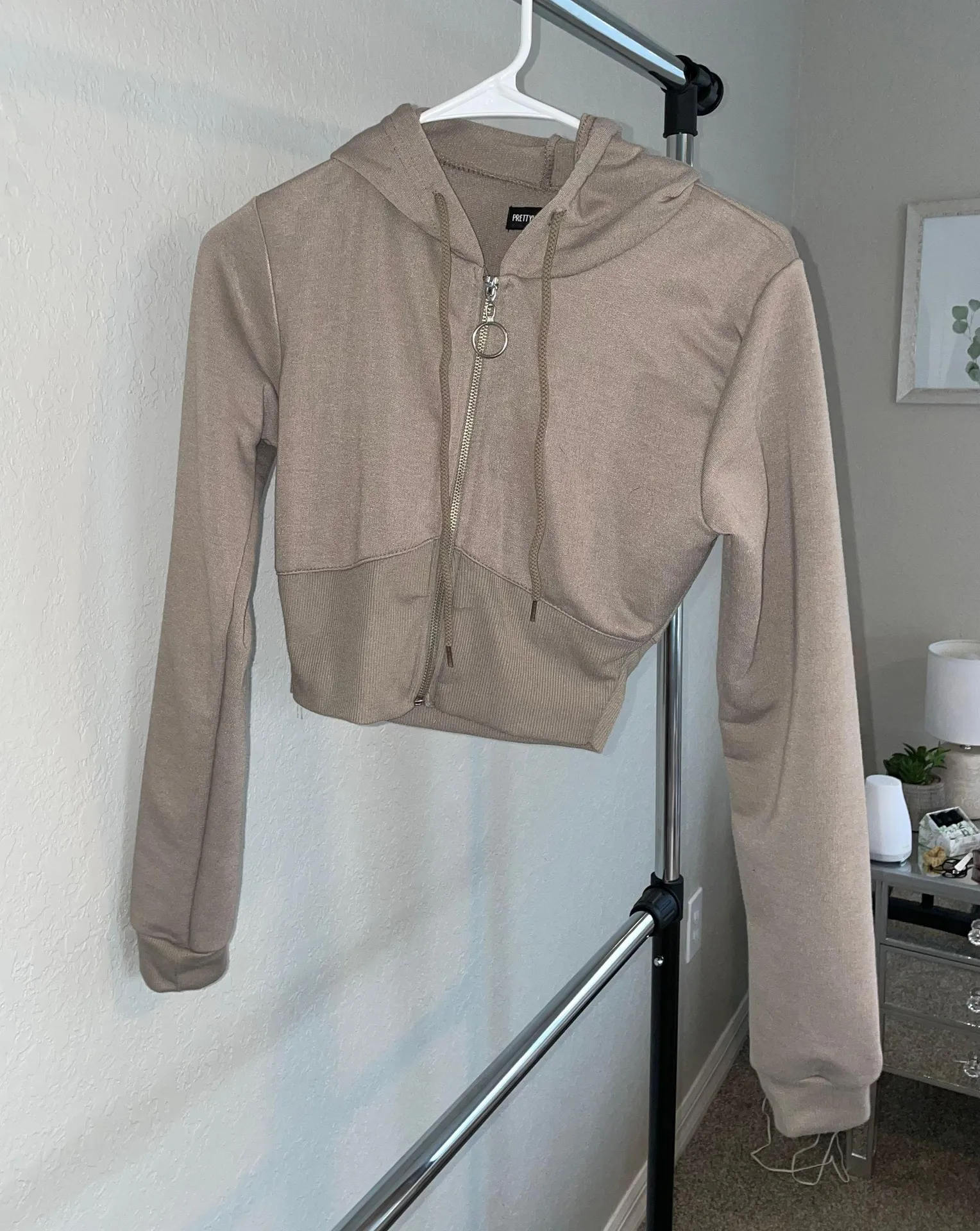 Cropped Tan Zip Up - Image 2
