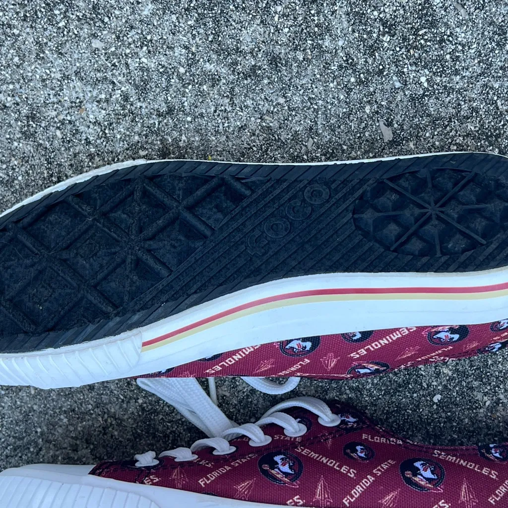 FOCO FSU Florida State Seminoles Patterned Sneakers Red Size 8 - Image 9