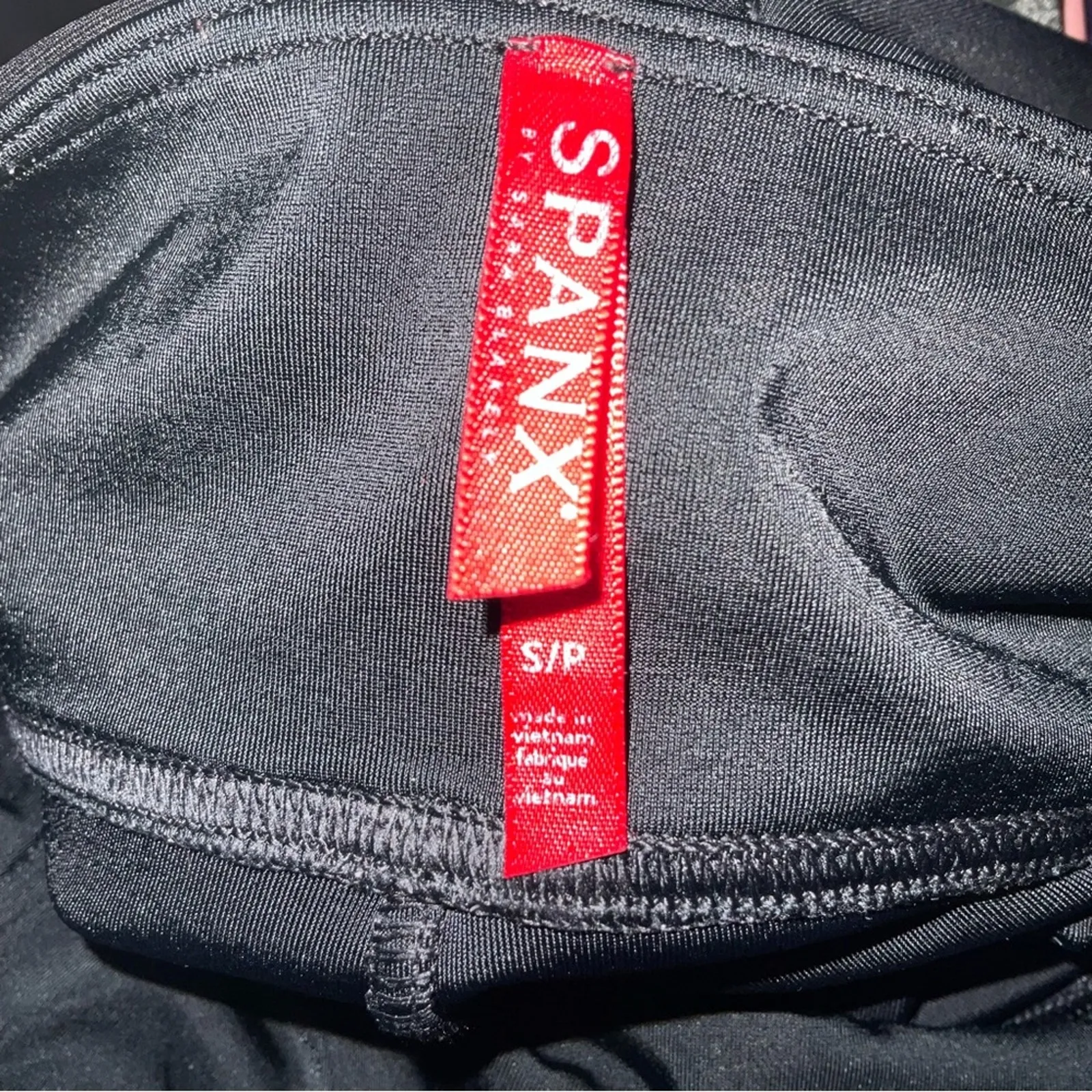 SPANX Faux Vegan Leather Black Pants Leggings S Biker Mobwife Punk Goth Party - Image 8