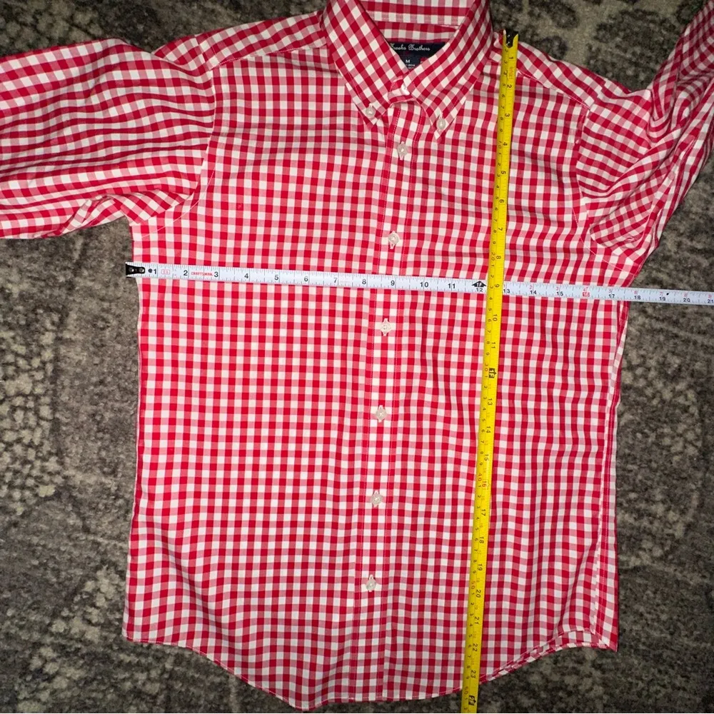Brooks Brothers Women’s Size M Red White Checkered Cotton Button Down Shirt - Image 5