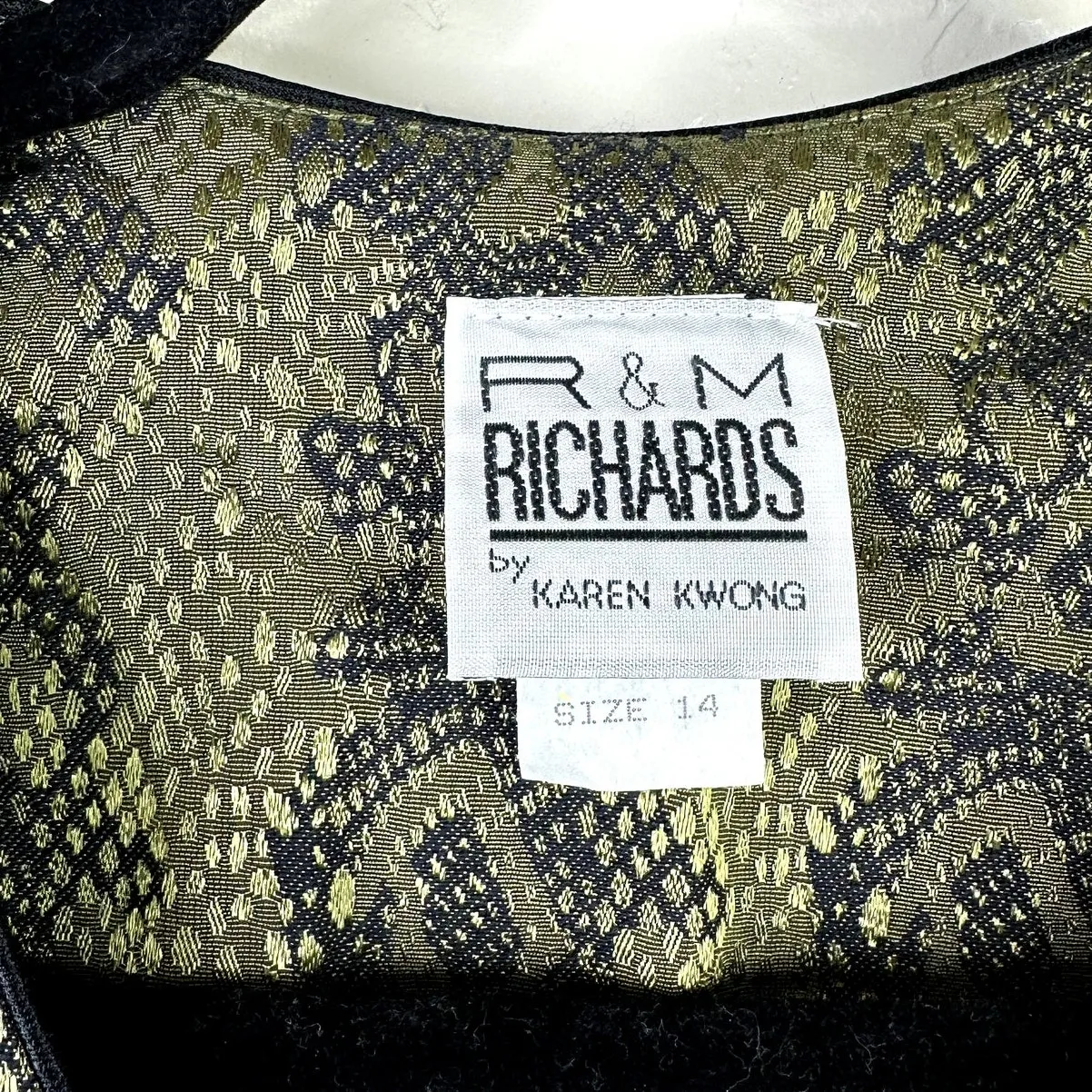 NEW Vintage R&M Richards by Karen Kwong Green Snakeskin Satin Long Blazer Jacket - Image 3