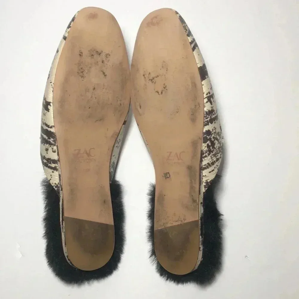 Zac Posen Women's Savanna Mule Loafers Shoes In Cream/Black Black Size 10 - Image 8