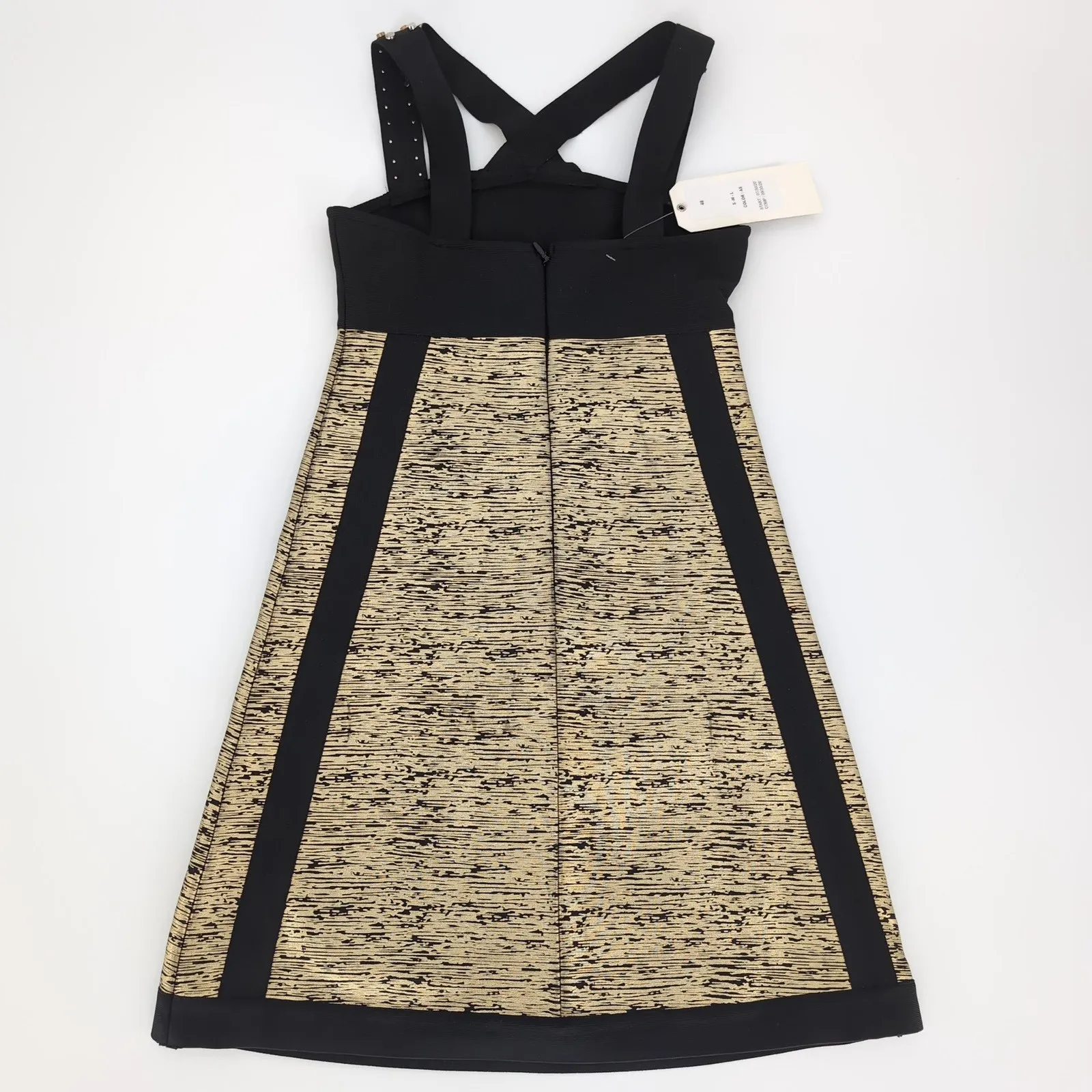 Barok Paris NJ Couture Black & Gold Scuba Material A Line Mini Dress NWT - Image 15