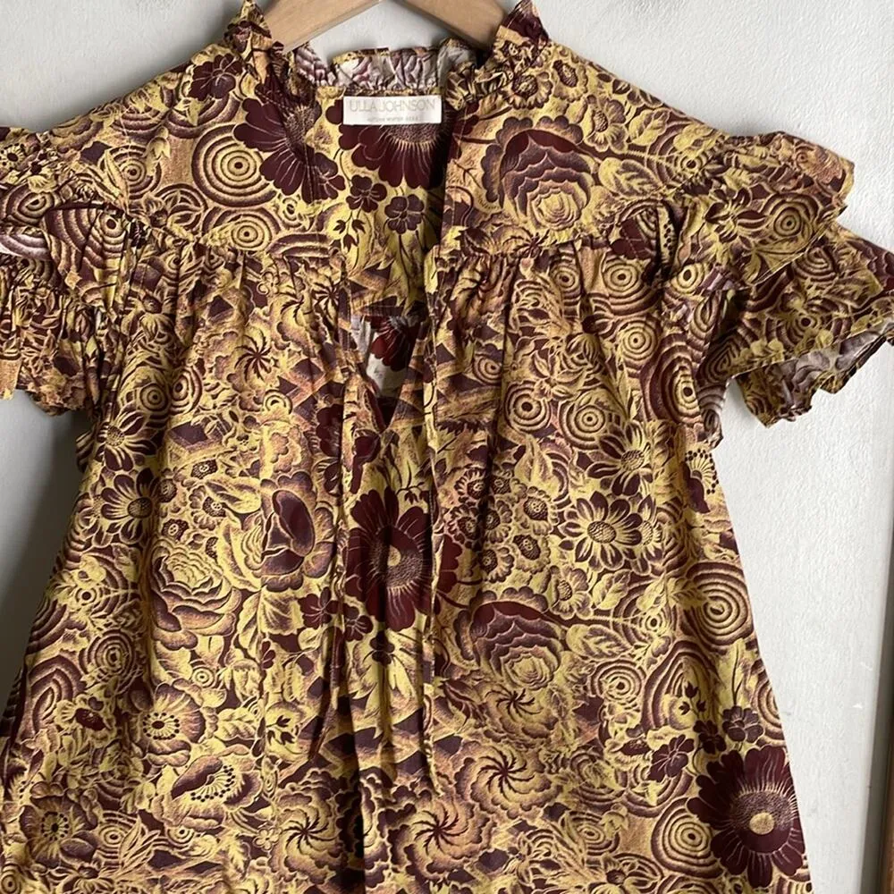 Ulla Johnson Ruffle Sleeve Letty Top in Amber - Image 5