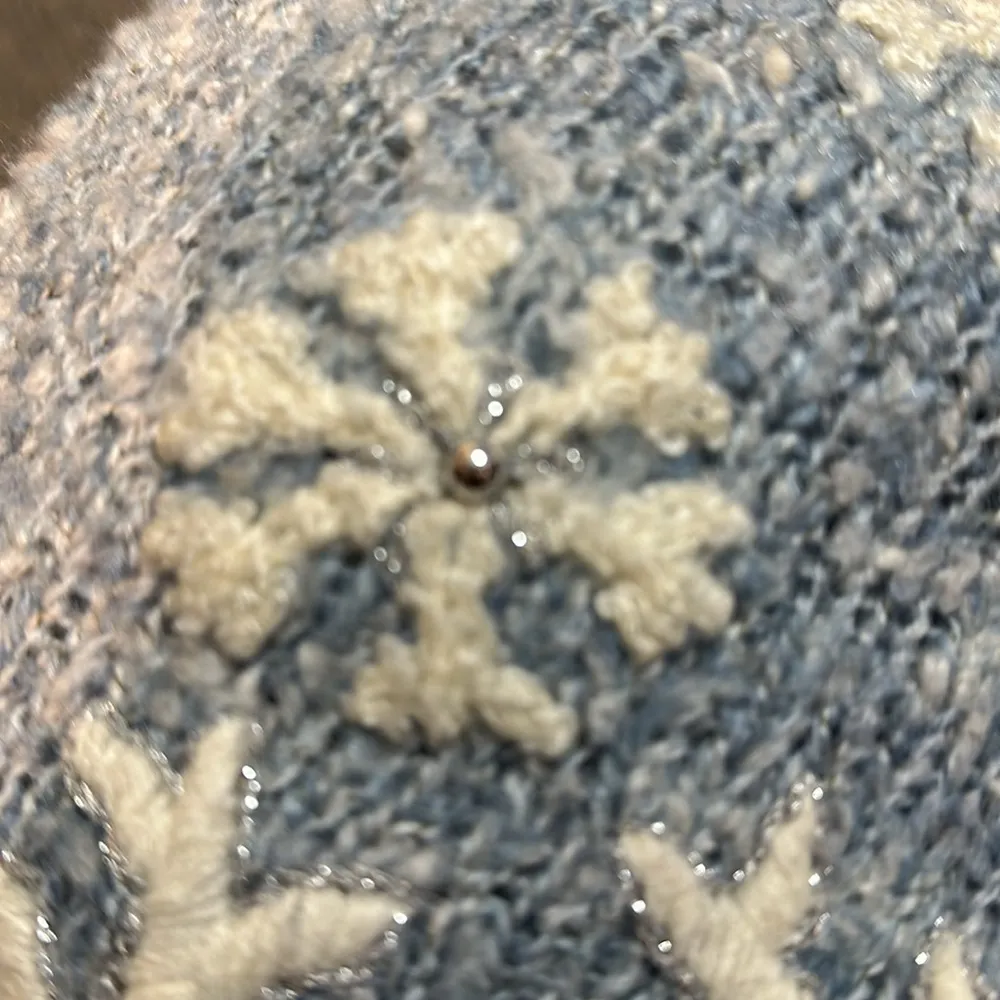 Mandal Bay Vintage 1990s Y2K Blue Winter Scene Bear Snowflakes Sweater Medium? - Image 15