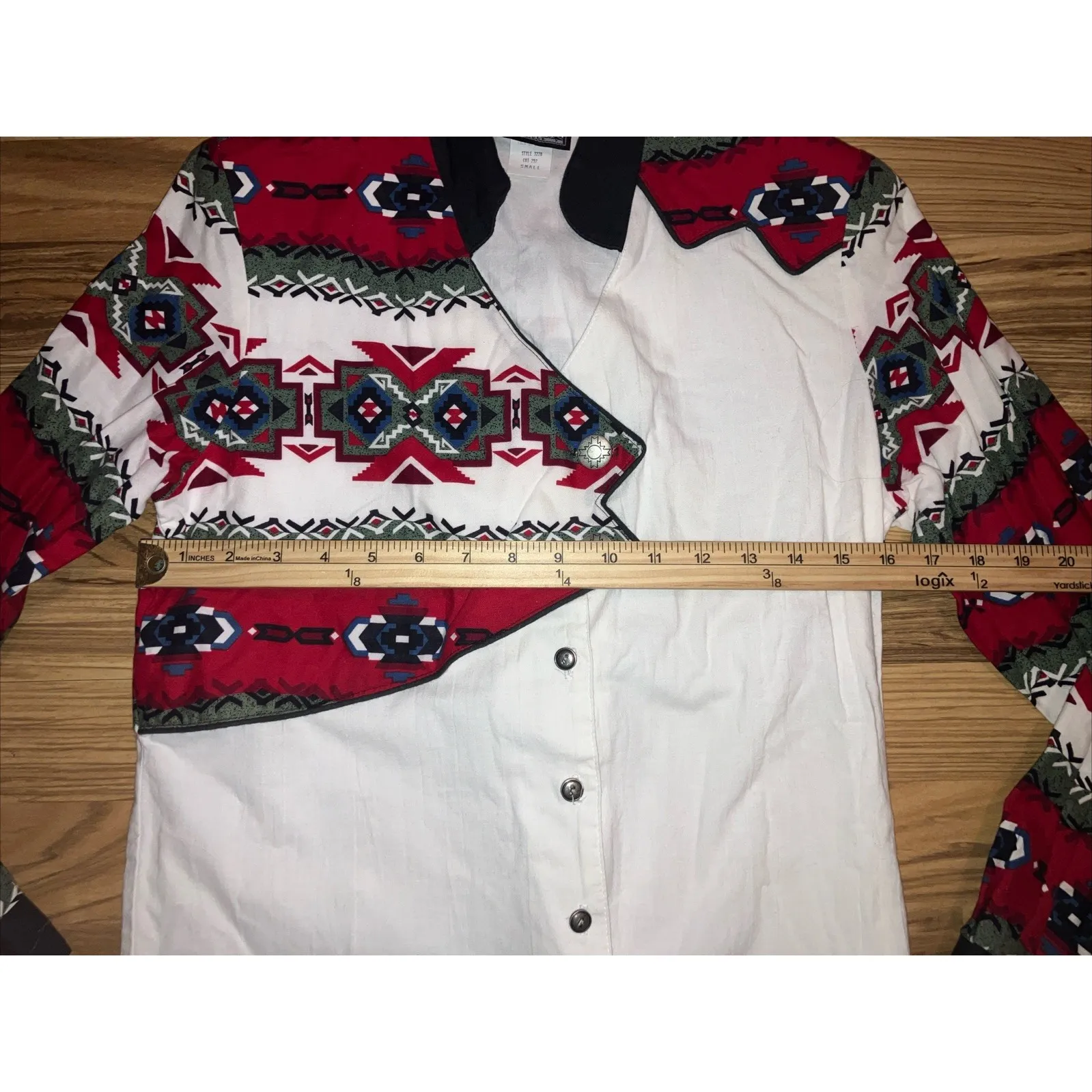 Roughrider Womens Small VTG Western Button Up Aztec Southwest‎ Cowgirl Rodeo 90s Size 4 - Image 6