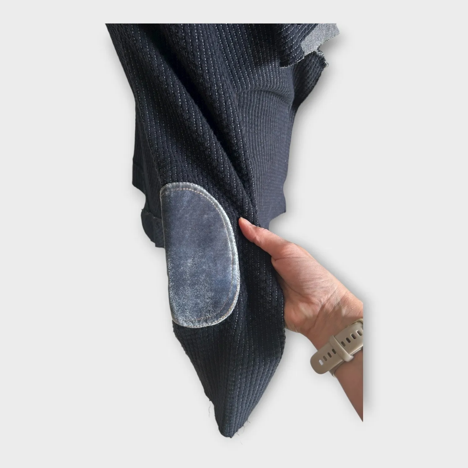 Aratta Silent Journey Drapey Asymmetrical Wrap Cardigan Navy Blue S Edgy Boho - Image 5