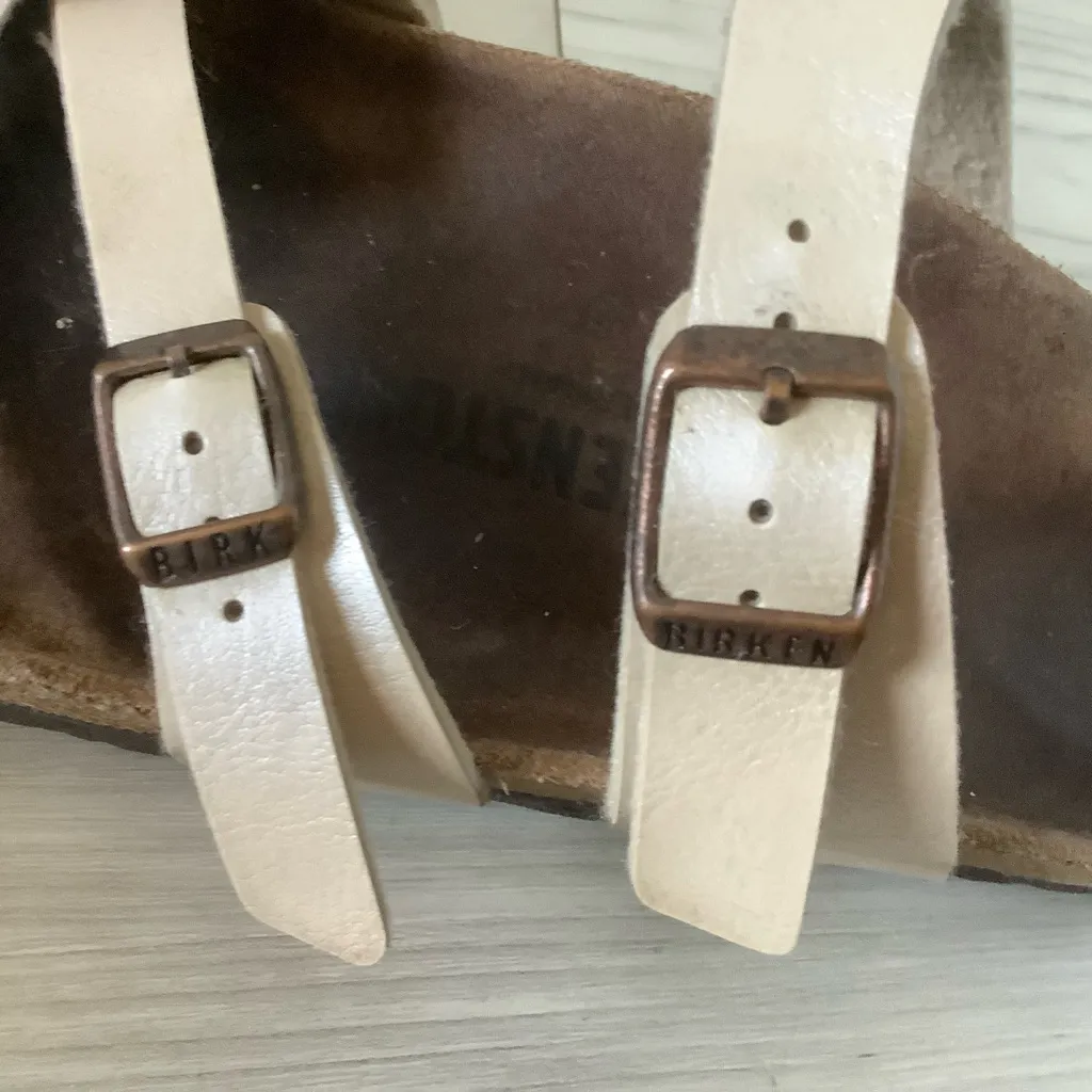 Birkenstock women’s Mayari beige leather strappy sandals Sz 37 US 7 - Image 10