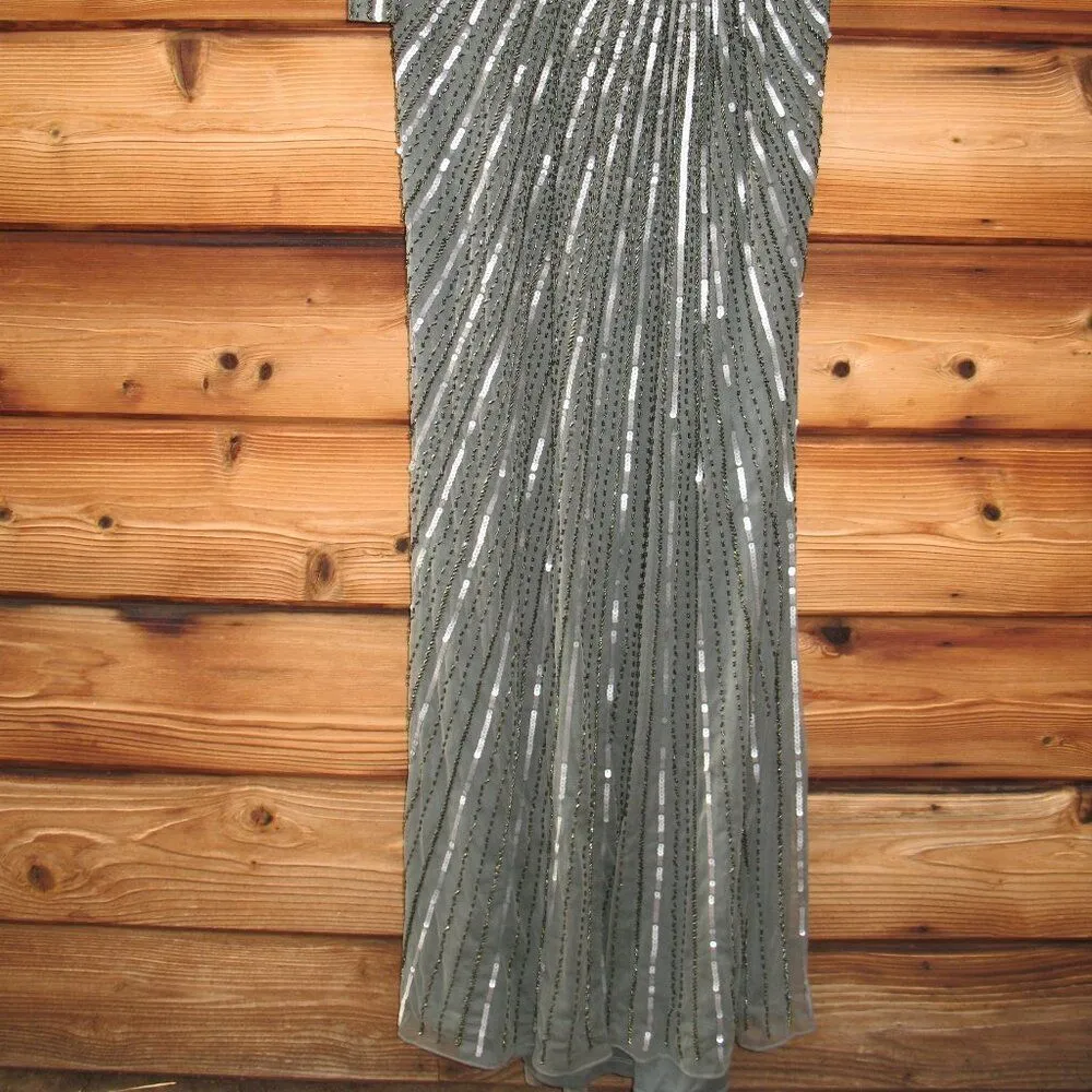 MAC DUGGAL 5641 Embellished Puff Sleeve Side Knot Gown Dress FLAW - Image 10