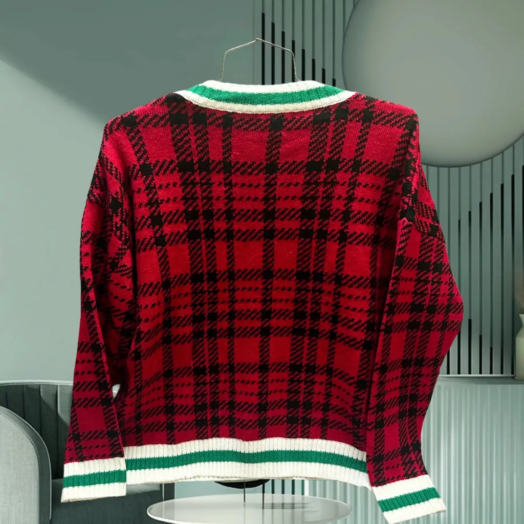 BLIZZARD BAY Women’s Christmas Holiday Red Plaid V - Image 4