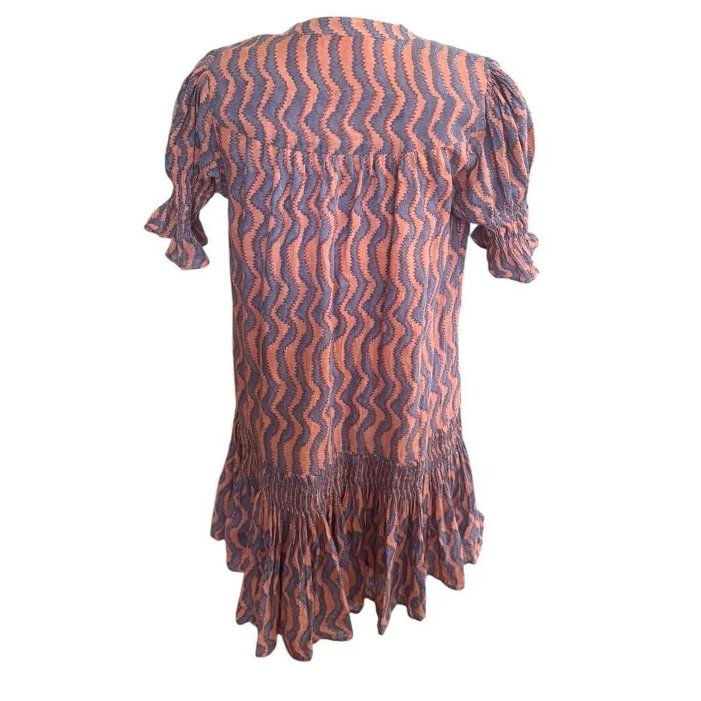 Oliphant Smocked Drop Mini Dress Sierra Blue M Size M - Image 3