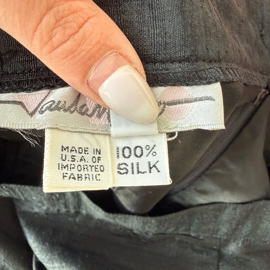 *NWT* Vintage Vanda Mazzeo Black Textured Pencil Skirt Size 8 - Image 12