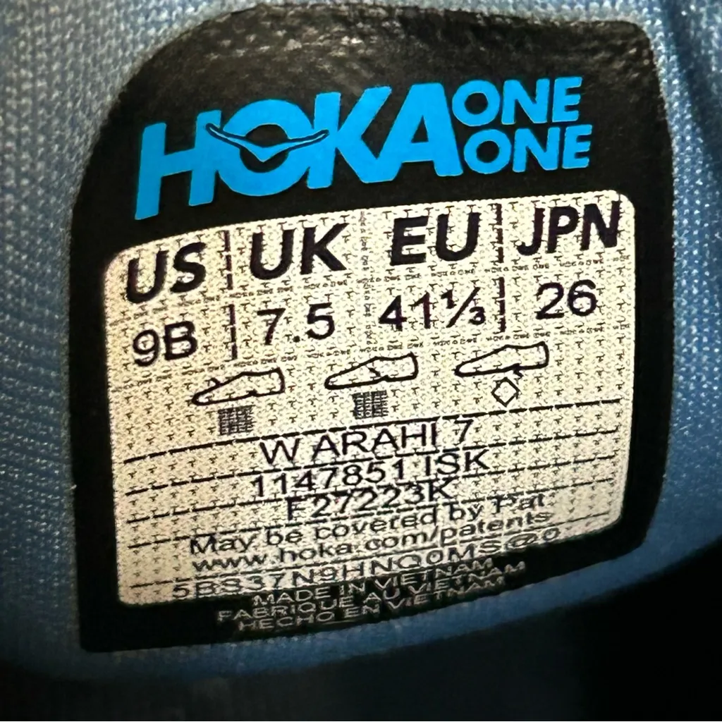 HOKA One One Arahi blue running athletic training lace up shoes sneakers sz 9 - Image 3