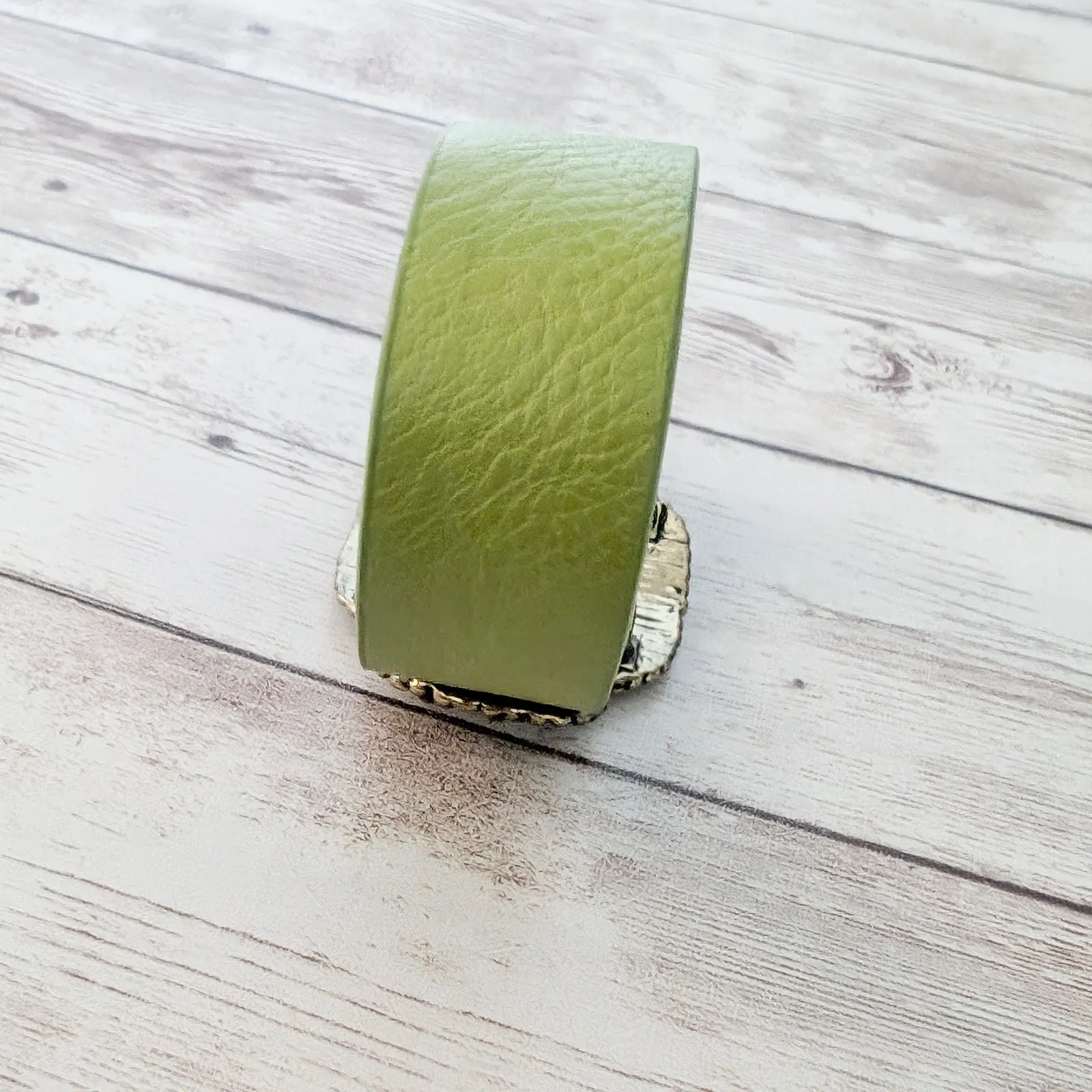 Green Cuff Bracelet with Pretty Detail - Image 4
