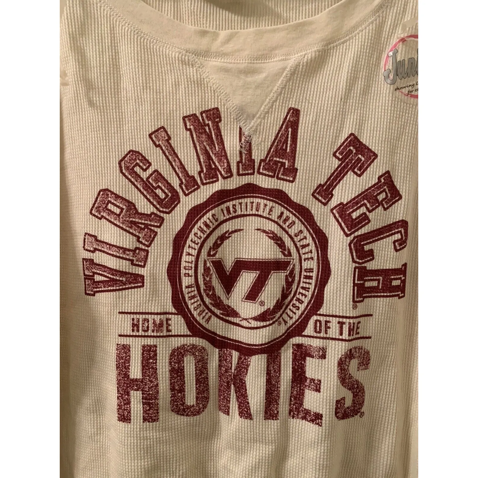 Knights Apparel Women's Thermal Waffle Knit Shirt Virginia Tech Hokies Size M Size M - Image 4