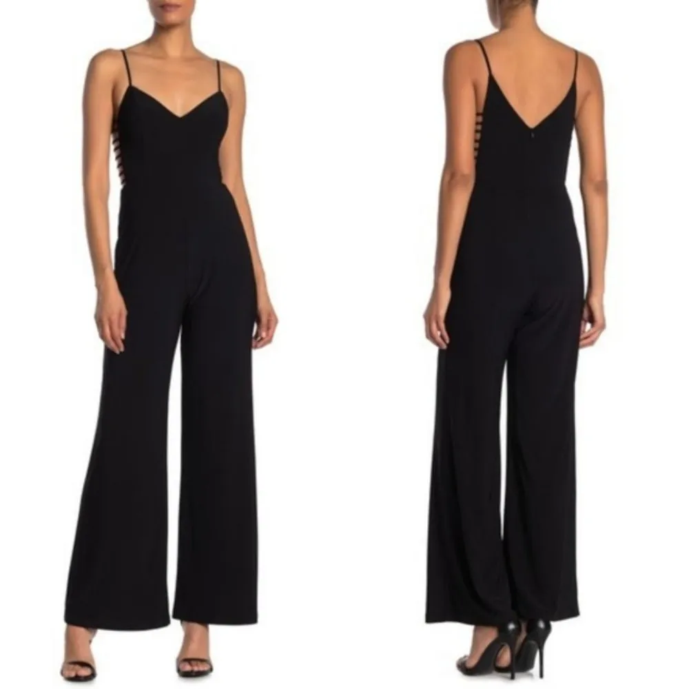 JUMP Open Side V-Neck Jersey Black Jumpsuit - M - Image 3