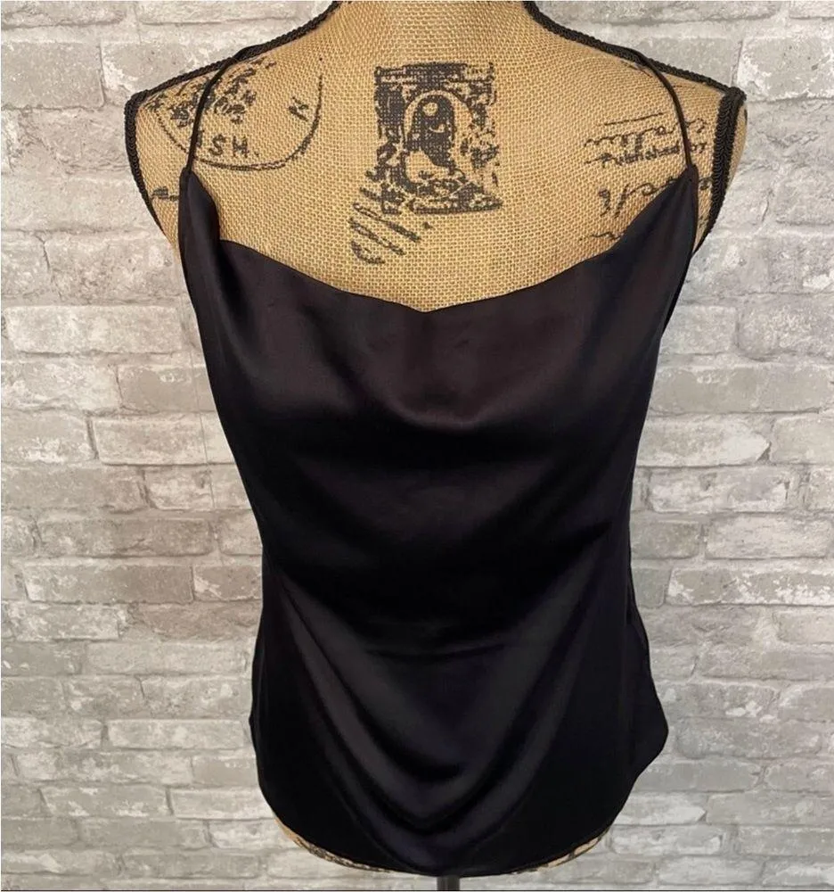 Express Black Satin Drape Cami Top - Image 6