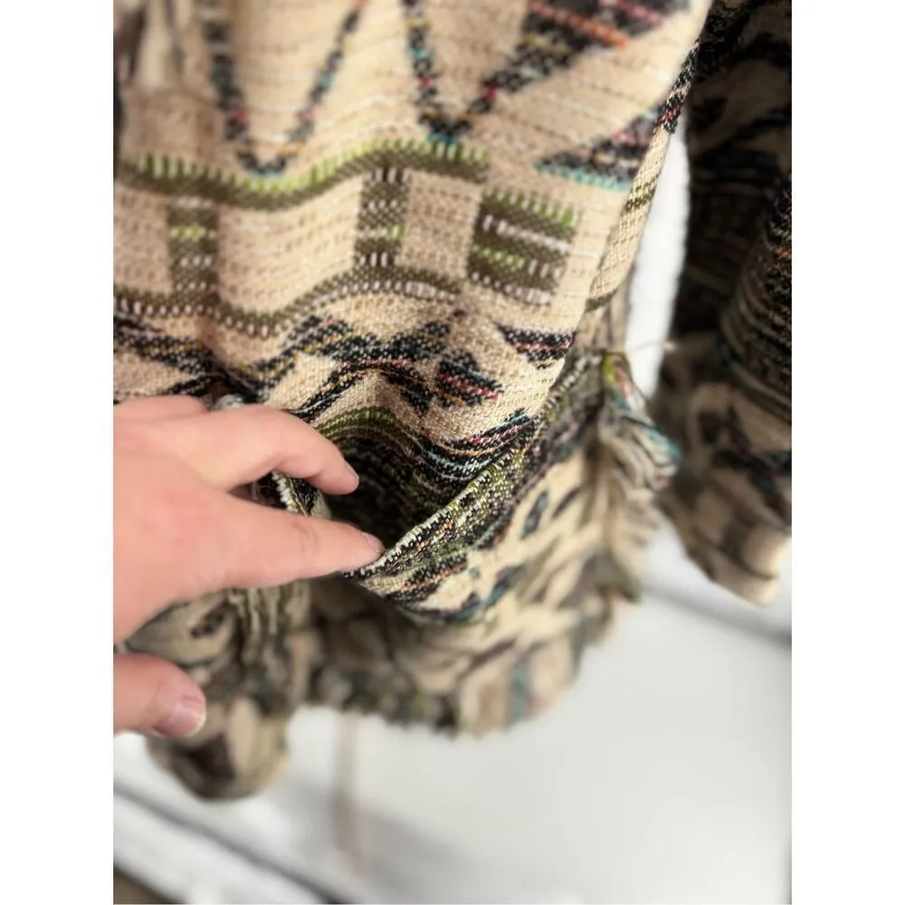 Zara Outerwear Womens Cardigan Southwest Multicolor Beige Long Sleeve XS-S New - Image 11